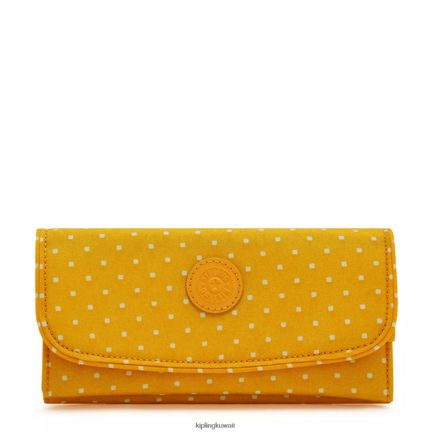 Kipling محفظة موني لاند مطبوعة نحيف لينة نقطة صفراء ZR2RH310 محافظ ومعصم