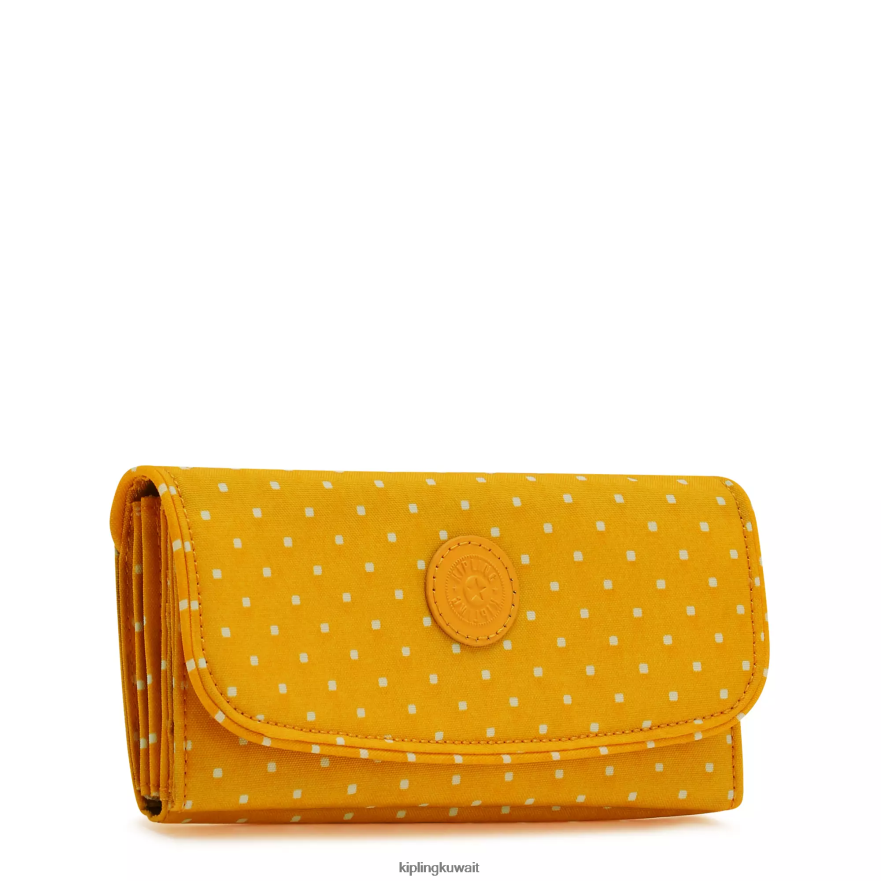 Kipling محفظة موني لاند مطبوعة نحيف لينة نقطة صفراء ZR2RH310 محافظ ومعصم