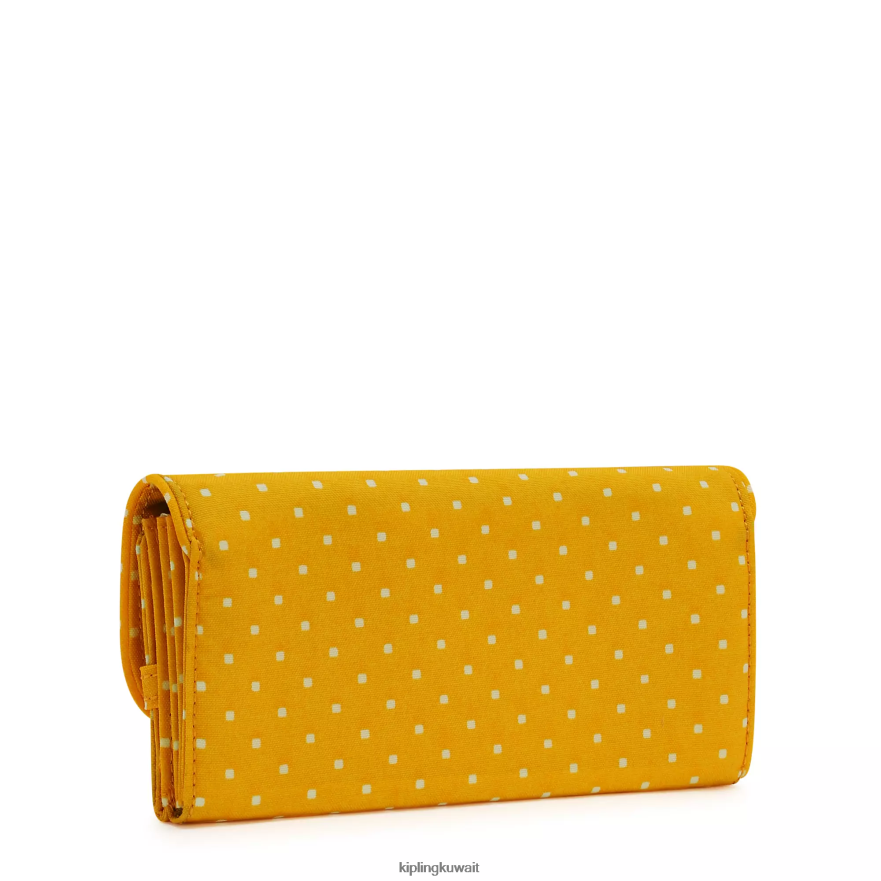 Kipling محفظة موني لاند مطبوعة نحيف لينة نقطة صفراء ZR2RH310 محافظ ومعصم
