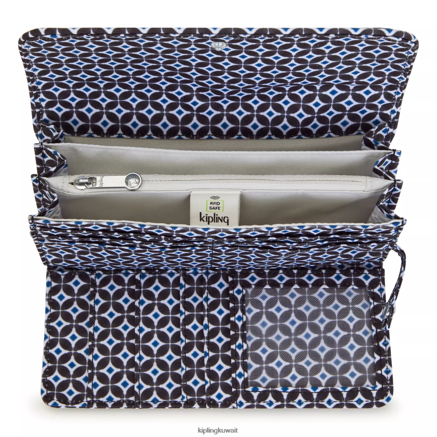 Kipling محفظة موني لاند مطبوعة نحيف بلاط مسود ZR2RH312 محافظ ومعصم