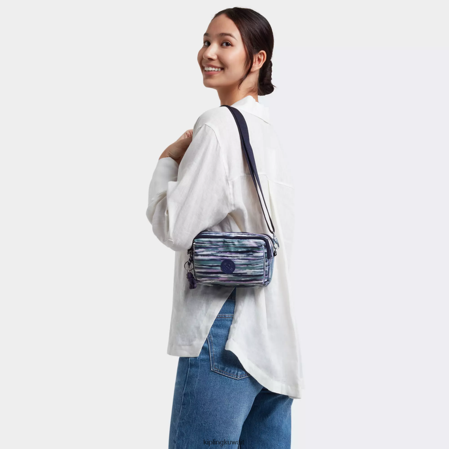 Kipling حقيبة كروس طويلة قابلة للتحويل من أبانو نحيف خطوط الفرشاة ZR2RH319 حقائب كروسبودي