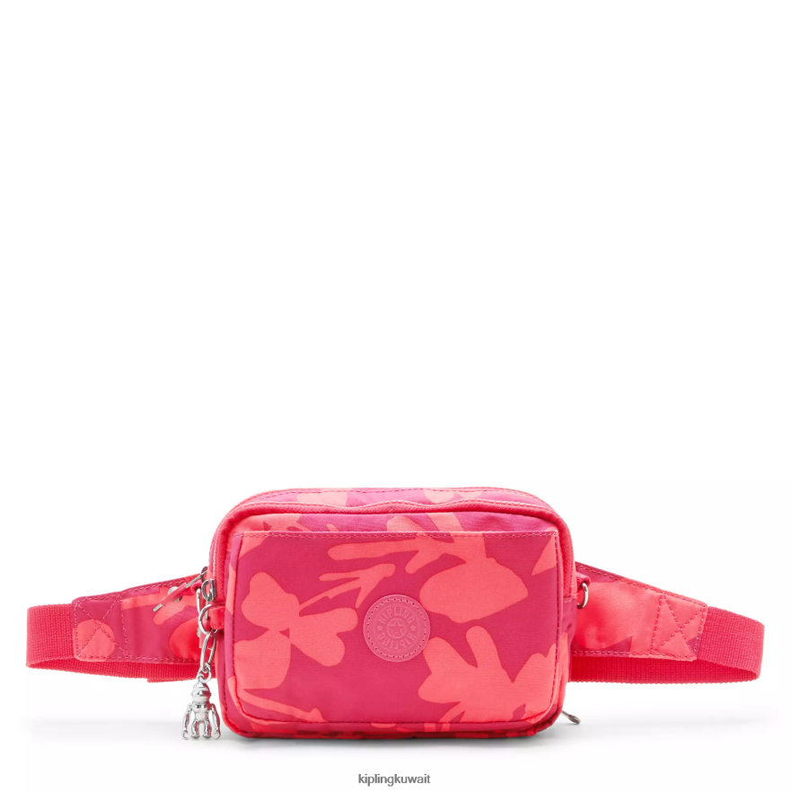 Kipling حقيبة كروس طويلة قابلة للتحويل من أبانو نحيف زهرة المرجان ZR2RH320 حقائب كروسبودي