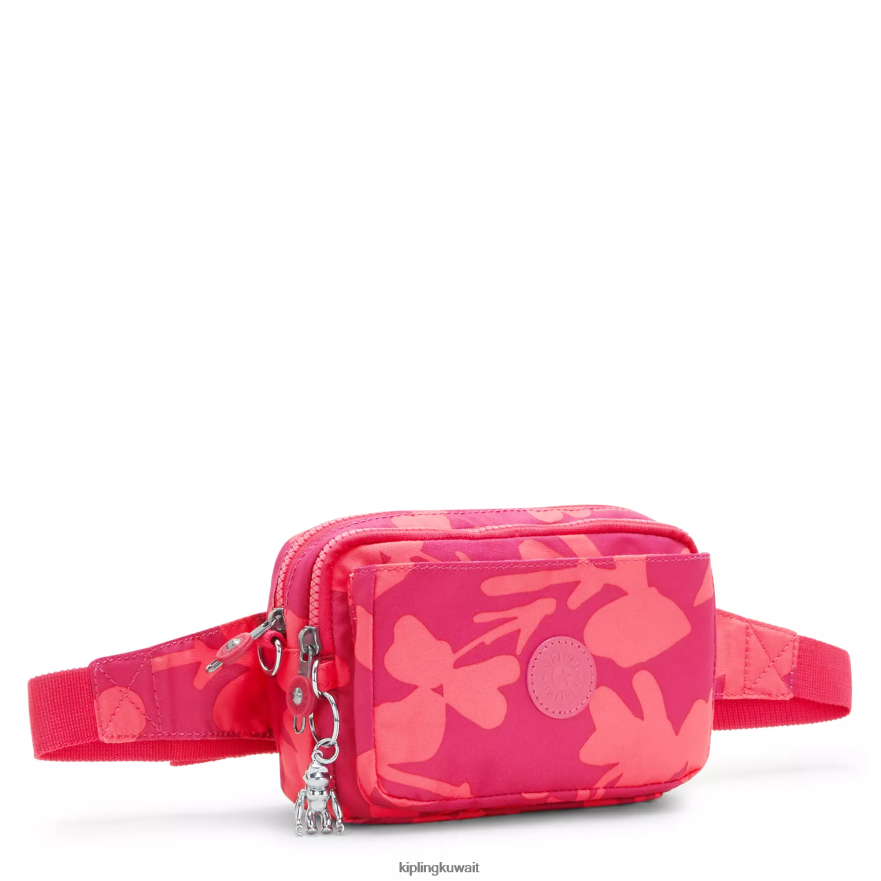 Kipling حقيبة كروس طويلة قابلة للتحويل من أبانو نحيف زهرة المرجان ZR2RH320 حقائب كروسبودي