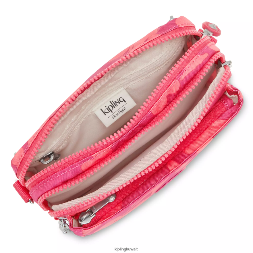Kipling حقيبة كروس طويلة قابلة للتحويل من أبانو نحيف زهرة المرجان ZR2RH320 حقائب كروسبودي