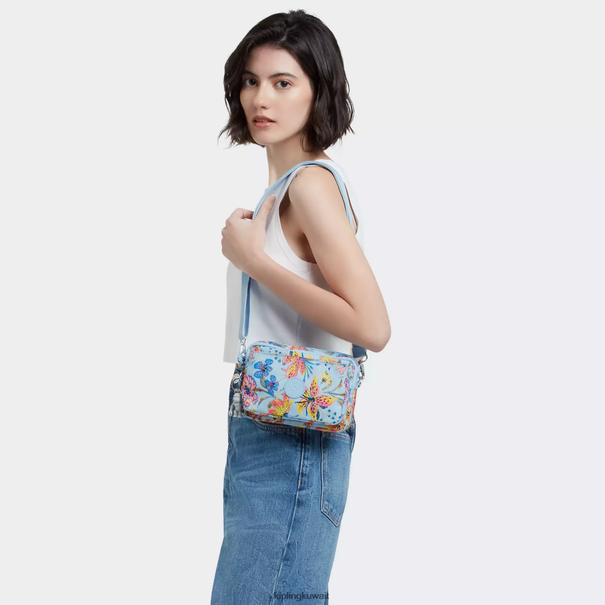 Kipling حقيبة كروس طويلة قابلة للتحويل من أبانو نحيف الزهور البرية ZR2RH323 حقائب كروسبودي