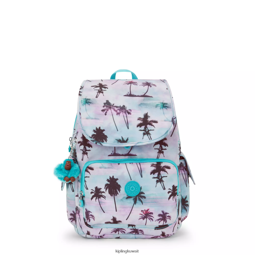 Kipling حقيبة ظهر بطبعة سيتي باك نحيف طباعة النخيل الظل ZR2RH338 حقائب ظهر الموضة