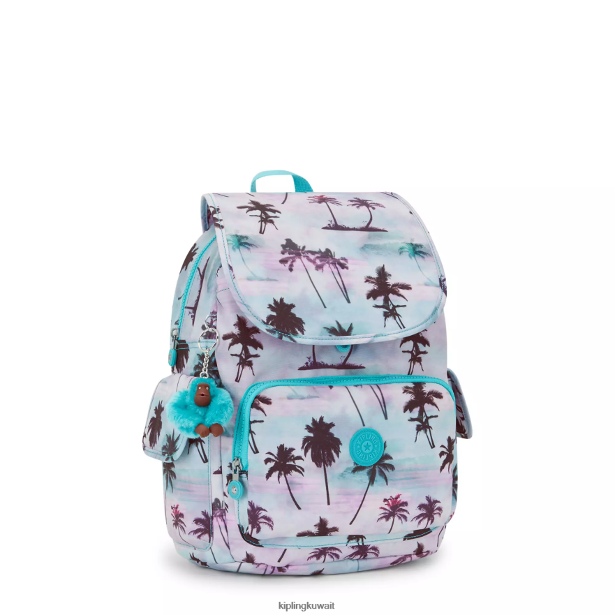Kipling حقيبة ظهر بطبعة سيتي باك نحيف طباعة النخيل الظل ZR2RH338 حقائب ظهر الموضة