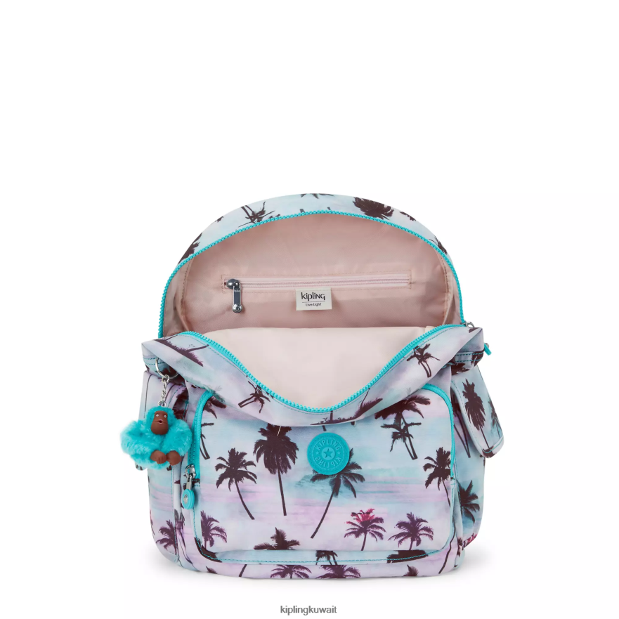 Kipling حقيبة ظهر بطبعة سيتي باك نحيف طباعة النخيل الظل ZR2RH338 حقائب ظهر الموضة