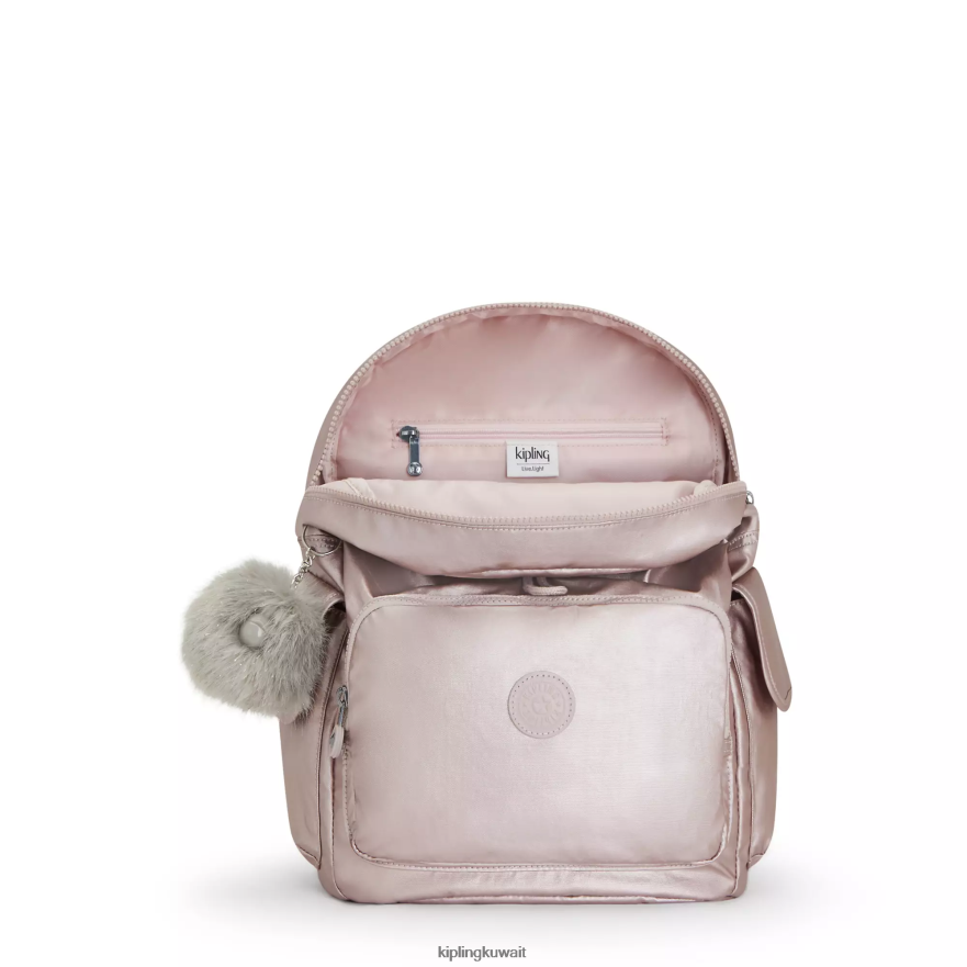 Kipling حقيبة ظهر معدنية سيتي باك نحيف وردة معدنية ZR2RH340 حقائب ظهر الموضة