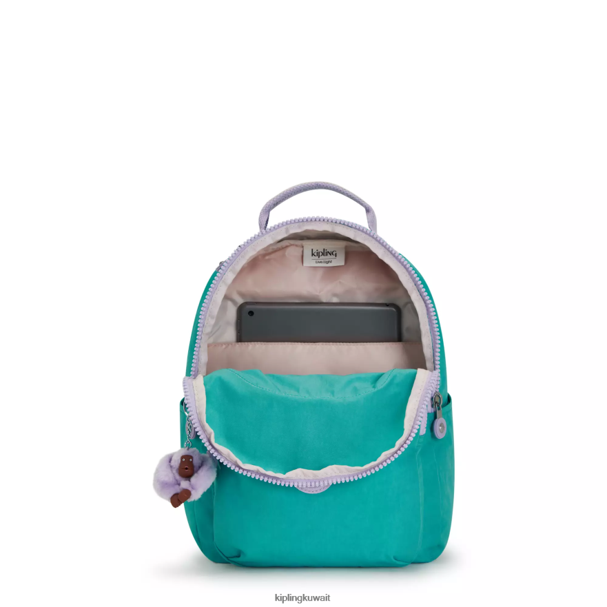Kipling حقيبة ظهر صغيرة للكمبيوتر اللوحي من سيول نحيف سيرفر جرين ZR2RH342 حقائب ظهر الموضة