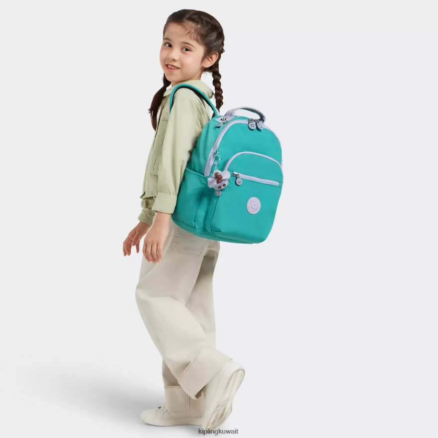 Kipling حقيبة ظهر صغيرة للكمبيوتر اللوحي من سيول نحيف سيرفر جرين ZR2RH342 حقائب ظهر الموضة
