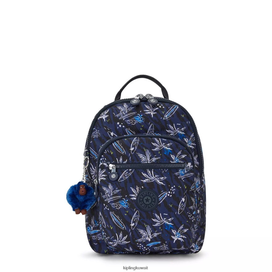 Kipling حقيبة ظهر صغيرة للكمبيوتر اللوحي مطبوعة من سيول نحيف تصفح طباعة البحر ZR2RH348 حقائب ظهر الموضة