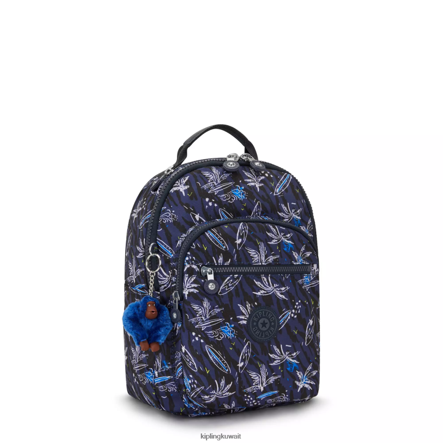 Kipling حقيبة ظهر صغيرة للكمبيوتر اللوحي مطبوعة من سيول نحيف تصفح طباعة البحر ZR2RH348 حقائب ظهر الموضة