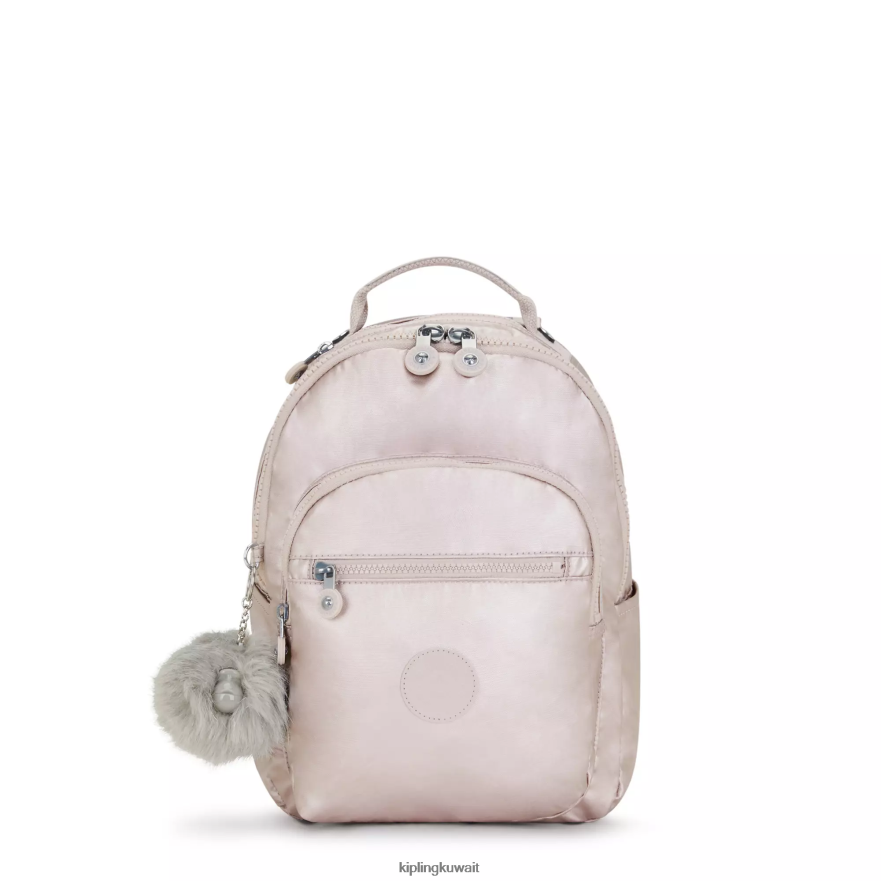 Kipling حقيبة ظهر لوحي صغيرة معدنية من سيول نحيف وردة معدنية ZR2RH356 حقائب ظهر الموضة