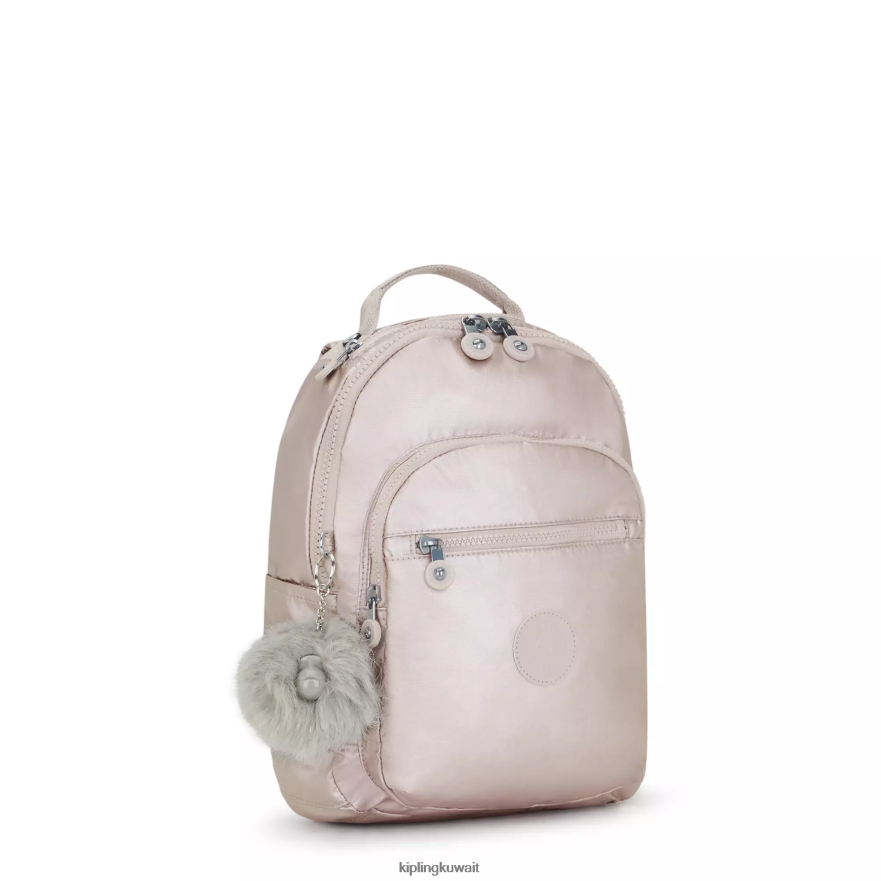 Kipling حقيبة ظهر لوحي صغيرة معدنية من سيول نحيف وردة معدنية ZR2RH356 حقائب ظهر الموضة