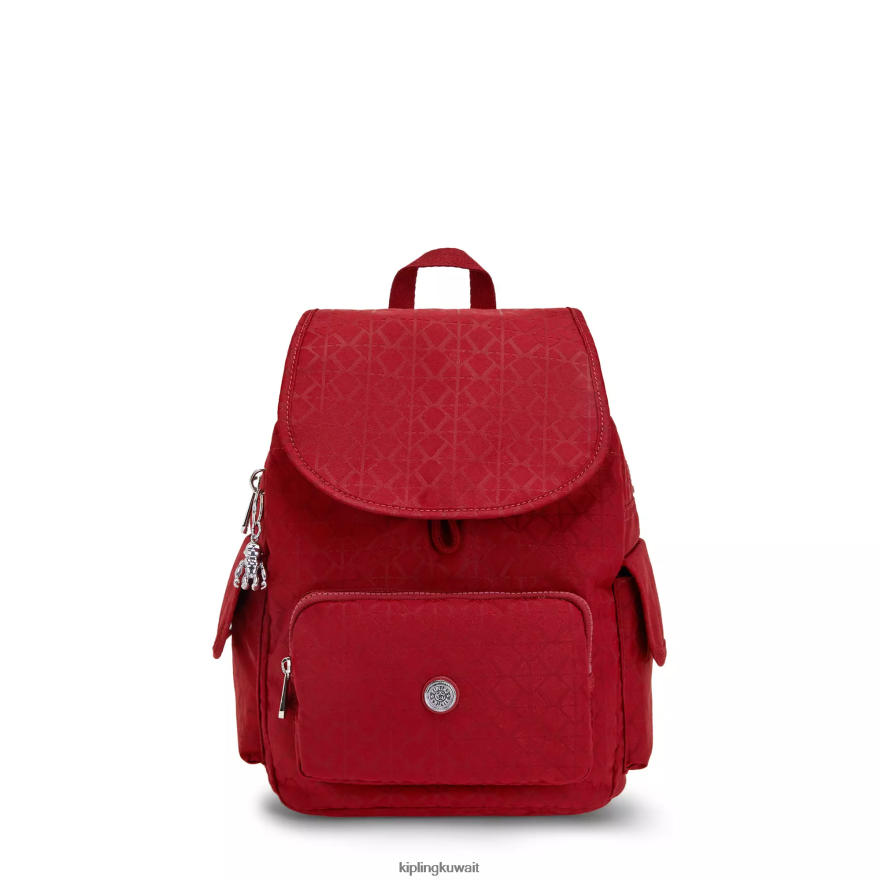 Kipling حقيبة ظهر صغيرة سيتي باك نحيف التوقيع الأحمر ZR2RH357 حقائب ظهر صغيرة