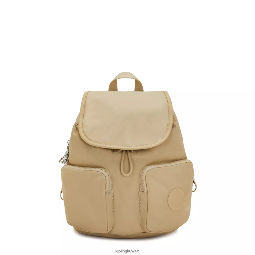 Kipling حقيبة ظهر جديدة للمدينة نحيف البيج الطبيعي ZR2RH360 حقائب ظهر الموضة