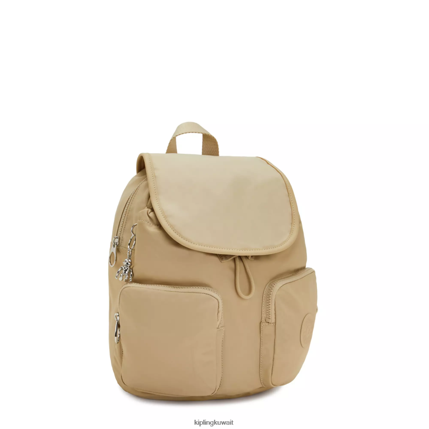 Kipling حقيبة ظهر جديدة للمدينة نحيف البيج الطبيعي ZR2RH360 حقائب ظهر الموضة