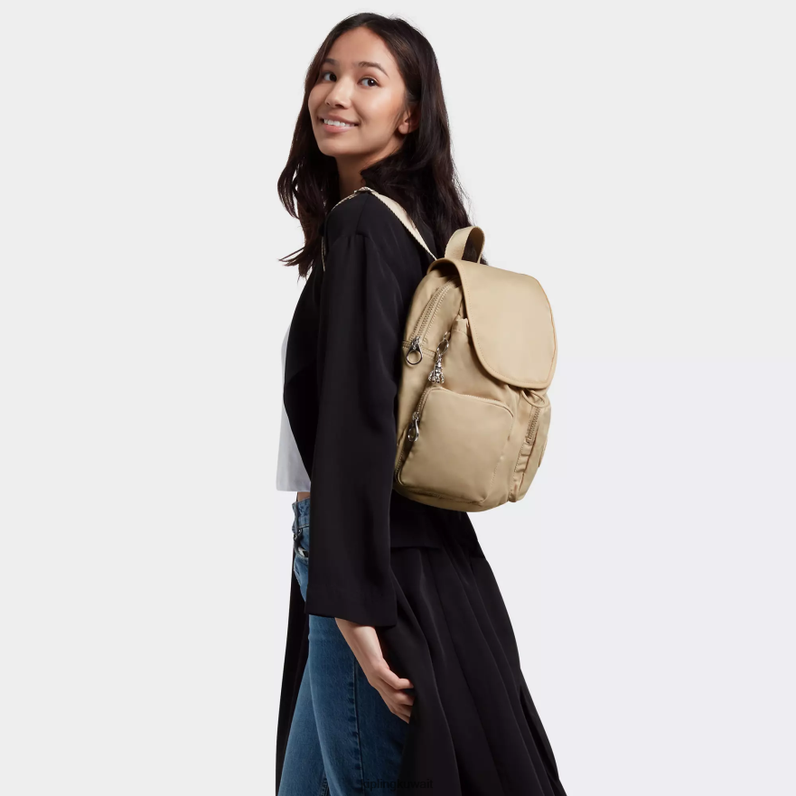 Kipling حقيبة ظهر جديدة للمدينة نحيف البيج الطبيعي ZR2RH360 حقائب ظهر الموضة