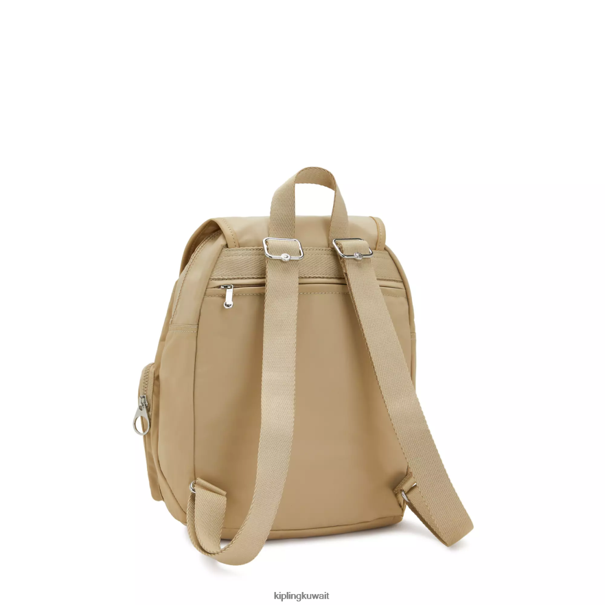 Kipling حقيبة ظهر جديدة للمدينة نحيف البيج الطبيعي ZR2RH360 حقائب ظهر الموضة