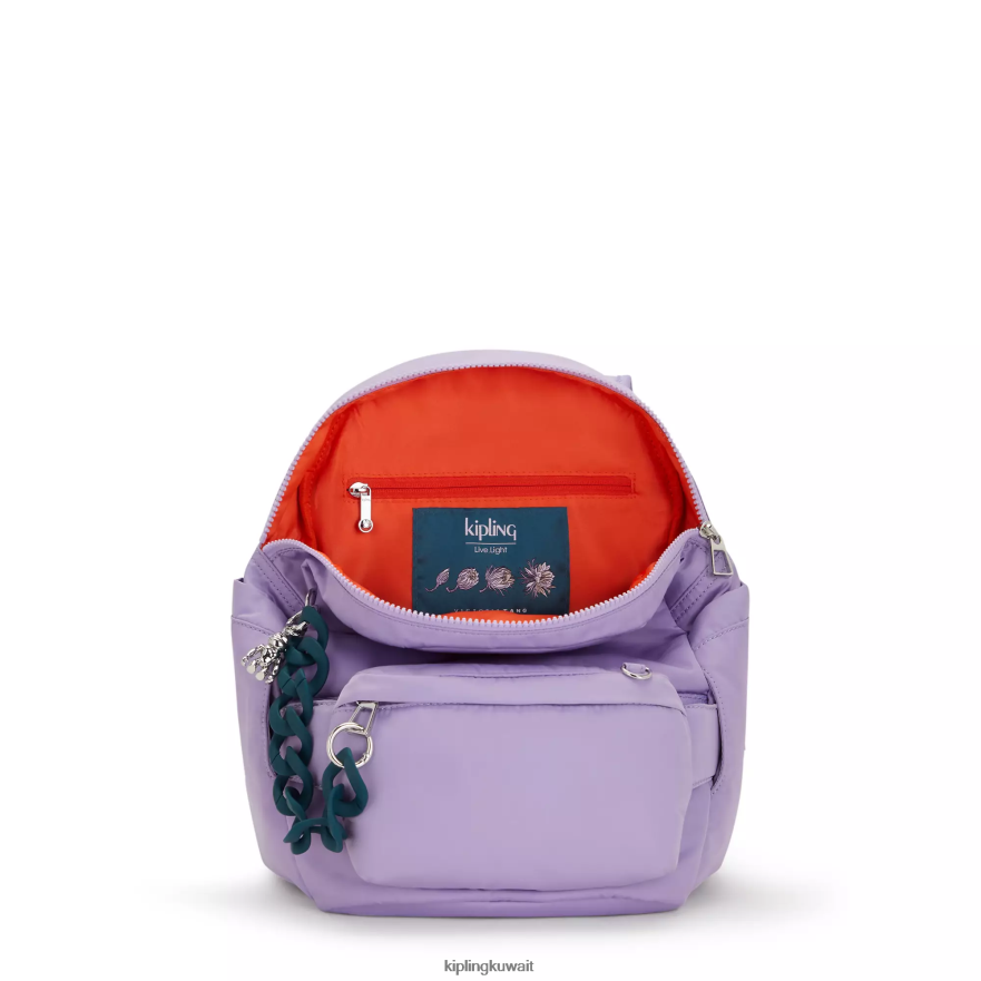 Kipling حقيبة ظهر صغيرة قابلة للتحويل من سيتي باك فيكتوريا تانغ نحيف فاتو الجليد لافندر ZR2RH361 حقائب ظهر الموضة