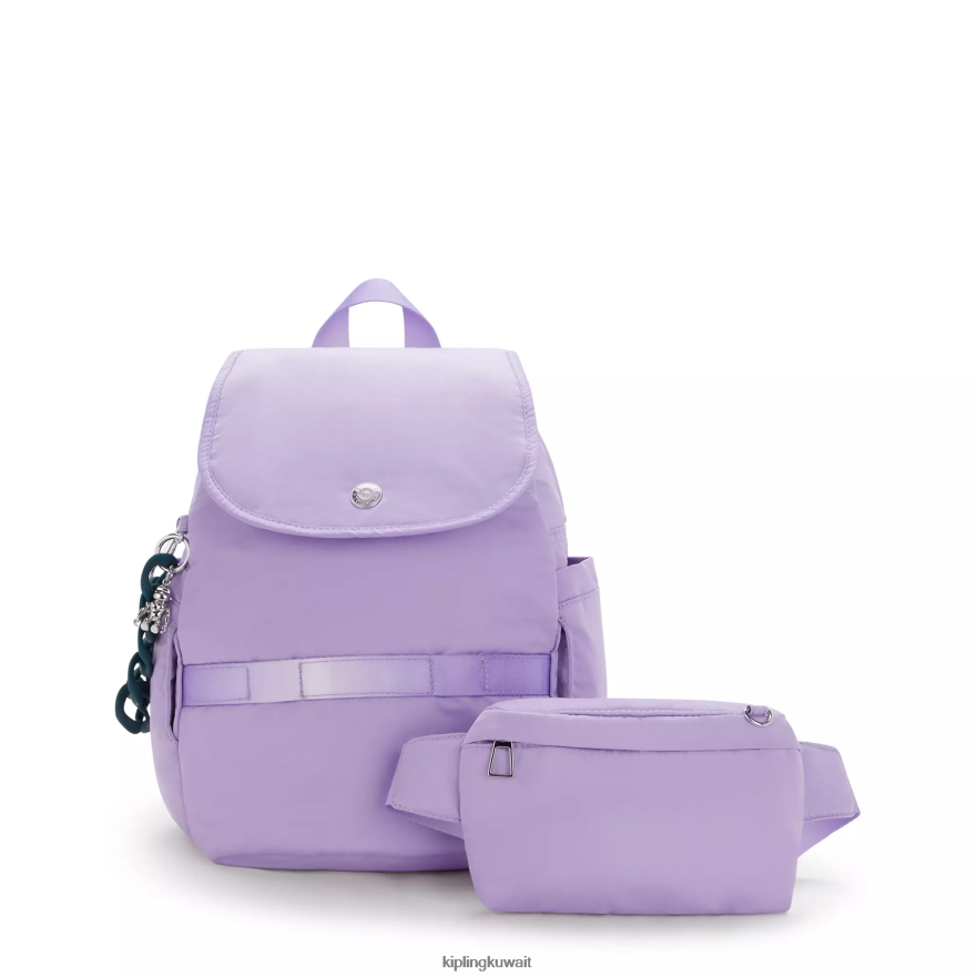 Kipling حقيبة ظهر صغيرة قابلة للتحويل من سيتي باك فيكتوريا تانغ نحيف فاتو الجليد لافندر ZR2RH361 حقائب ظهر الموضة