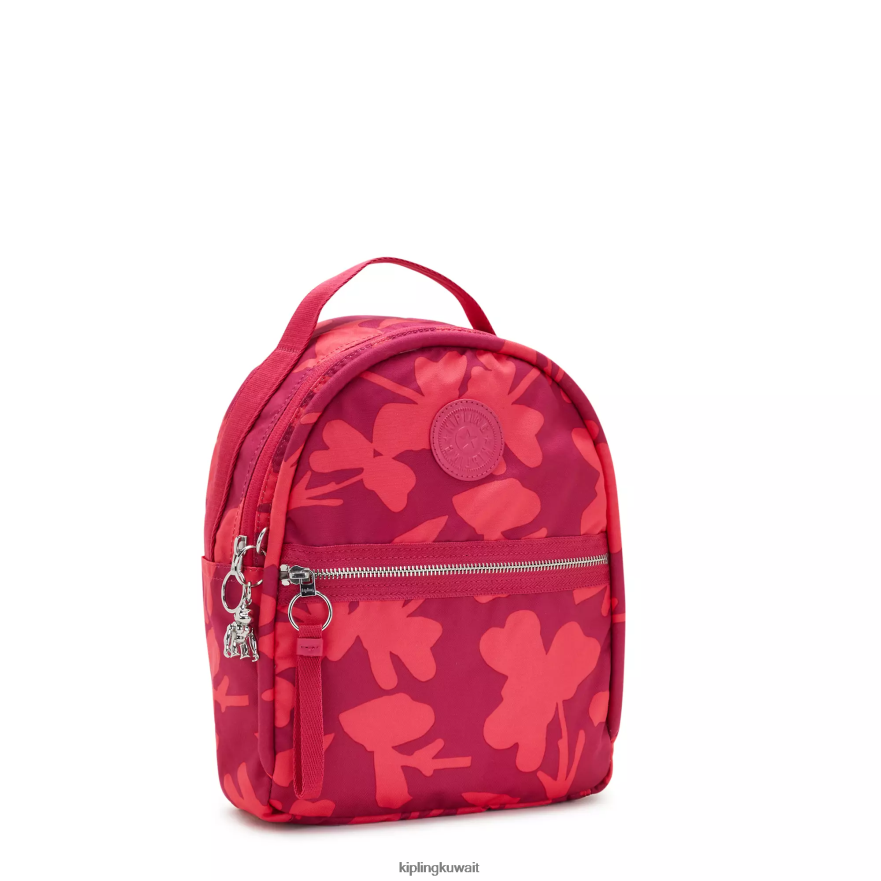 Kipling حقيبة ظهر مطبوعة كاي نحيف زهور المرجان ZR2RH376 حقائب ظهر صغيرة
