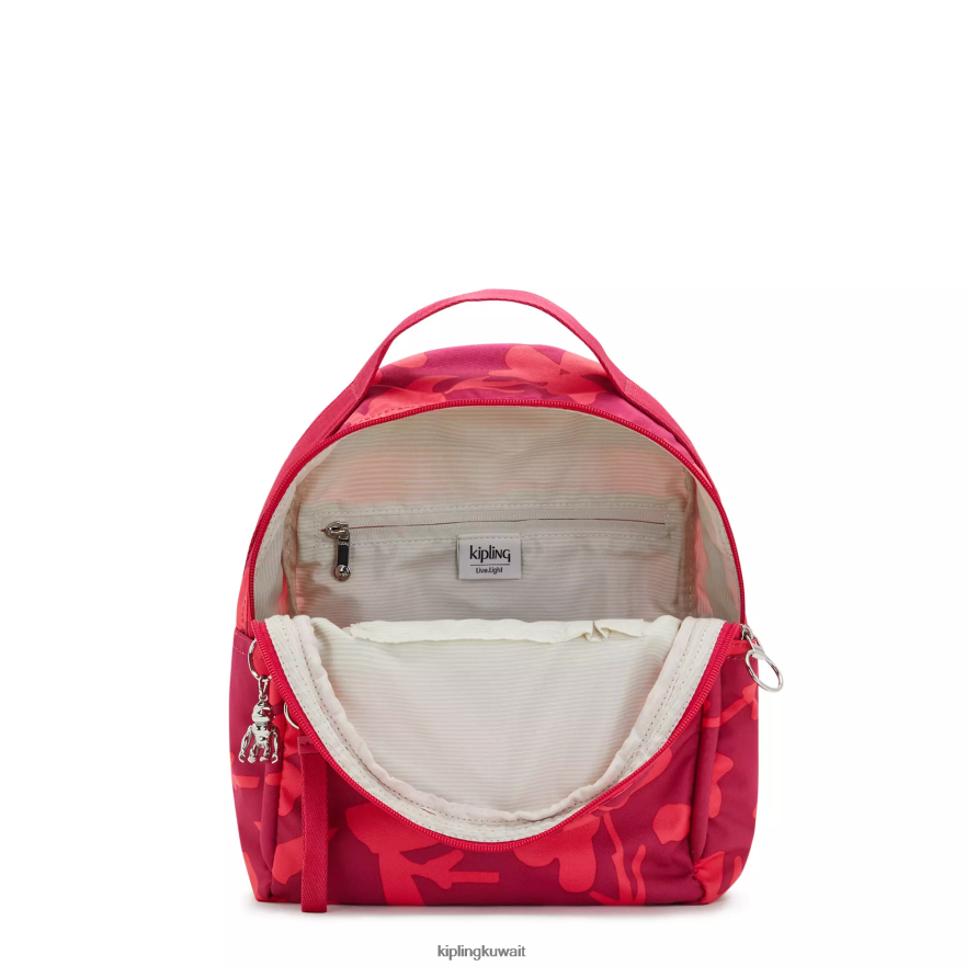 Kipling حقيبة ظهر مطبوعة كاي نحيف زهور المرجان ZR2RH376 حقائب ظهر صغيرة