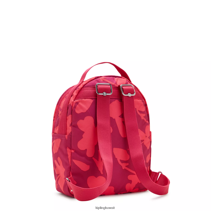 Kipling حقيبة ظهر مطبوعة كاي نحيف زهور المرجان ZR2RH376 حقائب ظهر صغيرة