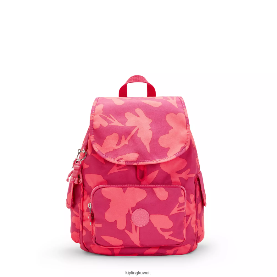 Kipling حقيبة ظهر مطبوعة صغيرة سيتي باك نحيف زهرة المرجان ZR2RH378 حقائب ظهر صغيرة
