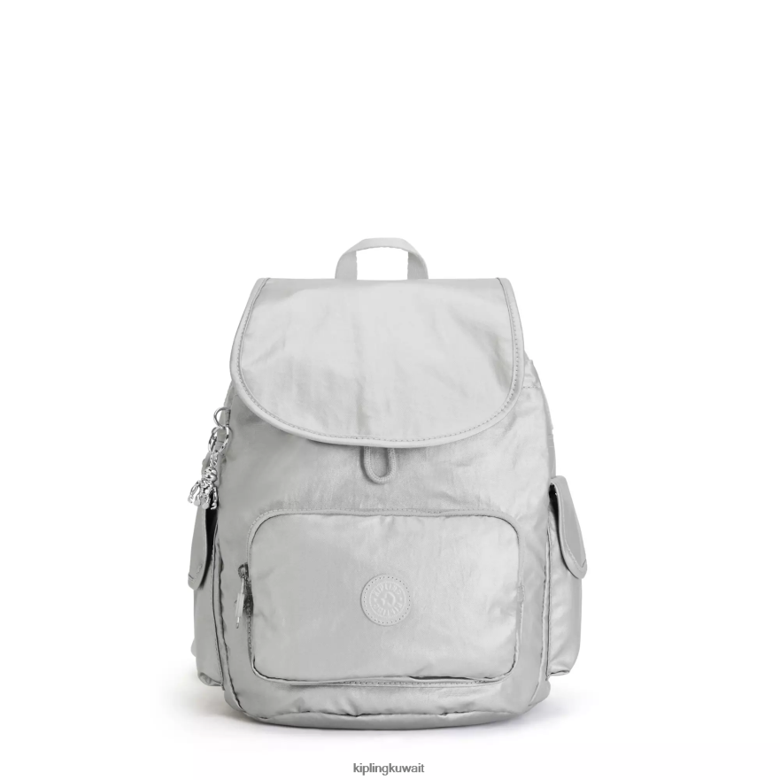 Kipling حقيبة ظهر معدنية صغيرة سيتي باك نحيف لامع لامع ZR2RH380 حقائب ظهر صغيرة