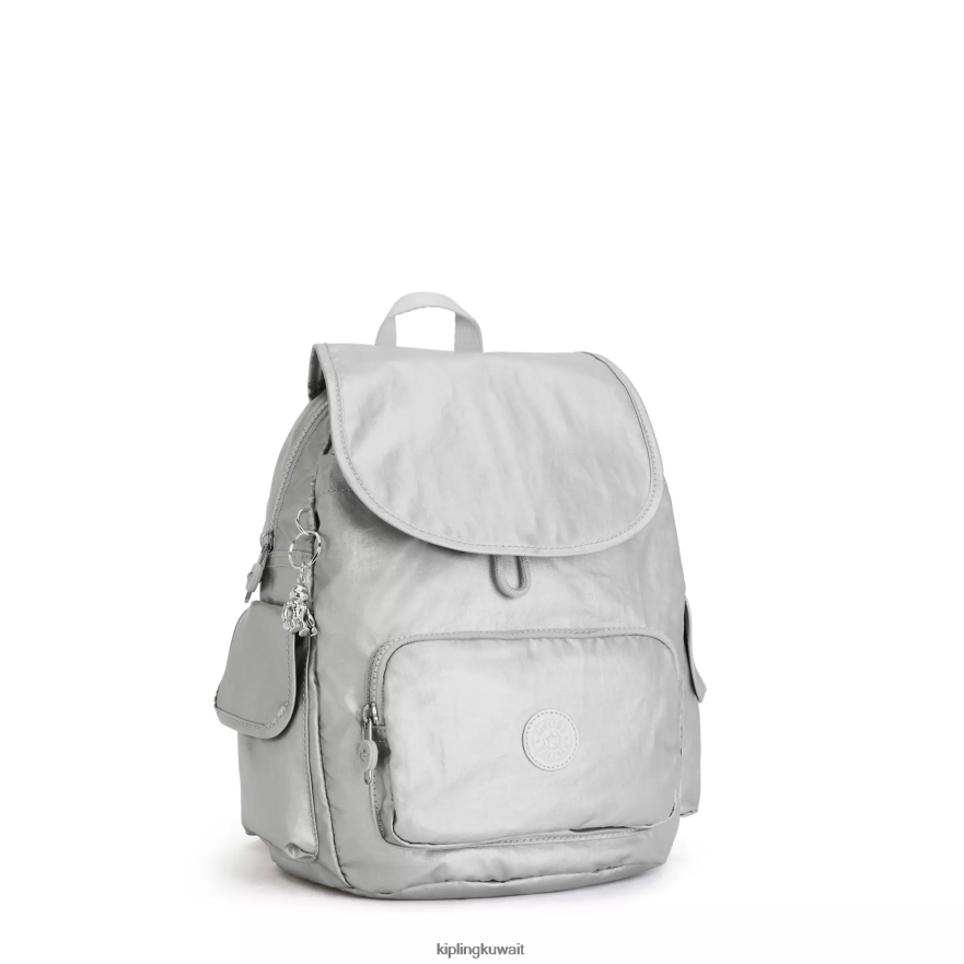 Kipling حقيبة ظهر معدنية صغيرة سيتي باك نحيف لامع لامع ZR2RH380 حقائب ظهر صغيرة