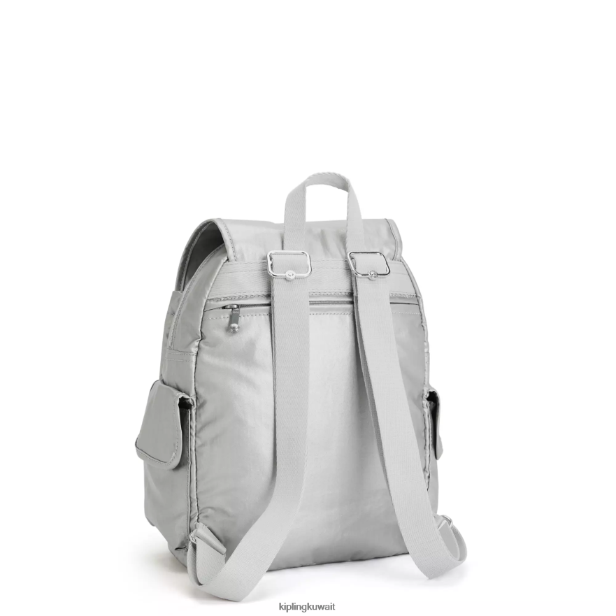 Kipling حقيبة ظهر معدنية صغيرة سيتي باك نحيف لامع لامع ZR2RH380 حقائب ظهر صغيرة