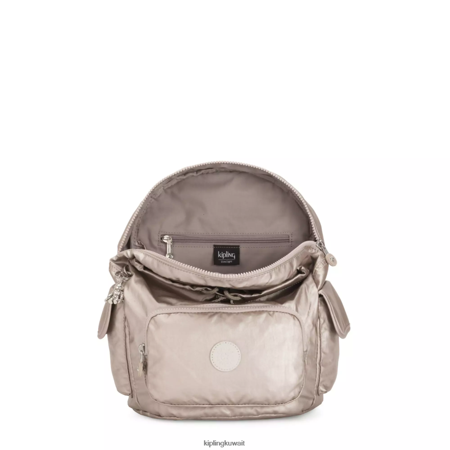 Kipling حقيبة ظهر معدنية صغيرة سيتي باك نحيف توهج معدني ZR2RH381 حقائب ظهر صغيرة