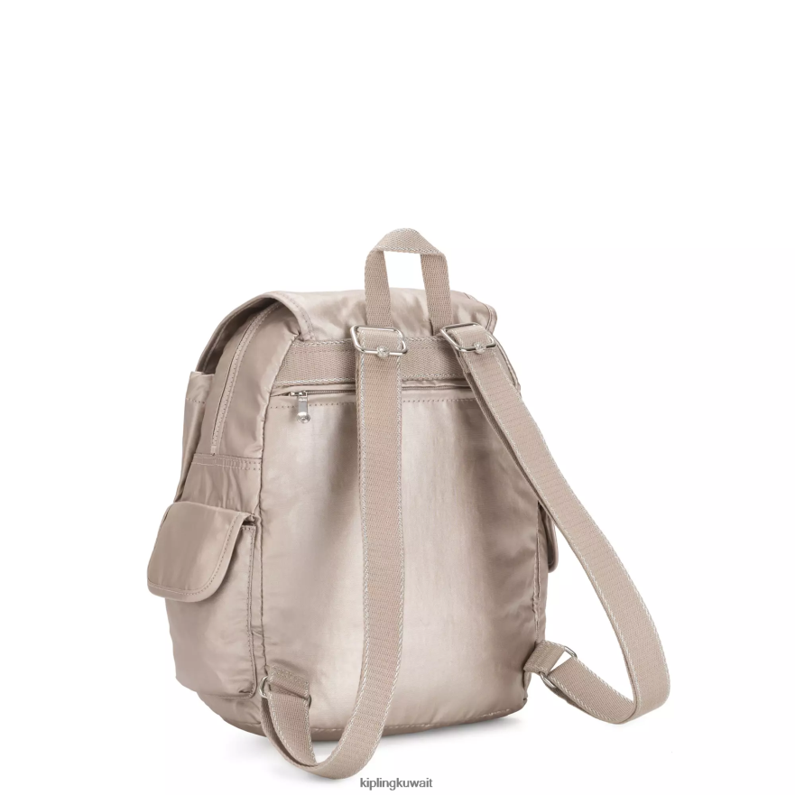 Kipling حقيبة ظهر معدنية صغيرة سيتي باك نحيف توهج معدني ZR2RH381 حقائب ظهر صغيرة