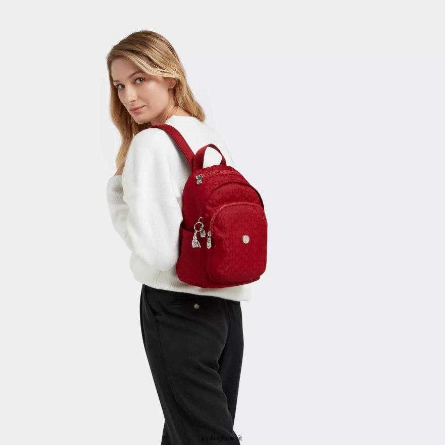 Kipling حقيبة ظهر صغيرة من ديليا نحيف التوقيع الأحمر ZR2RH387 أكياس صغيرة