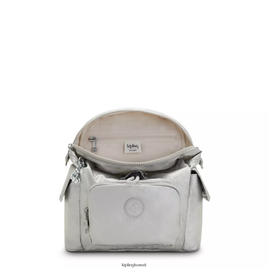 Kipling حقيبة ظهر معدنية صغيرة سيتي باك نحيف لامع لامع ZR2RH388 أكياس صغيرة