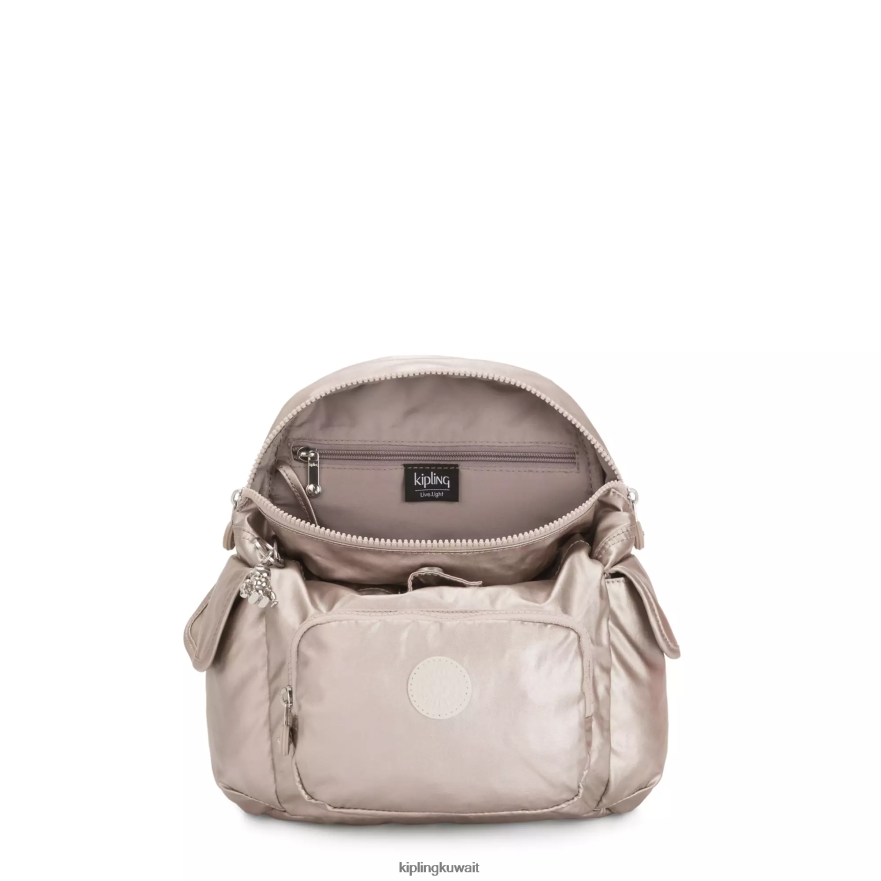 Kipling حقيبة ظهر معدنية صغيرة سيتي باك نحيف توهج معدني ZR2RH389 أكياس صغيرة