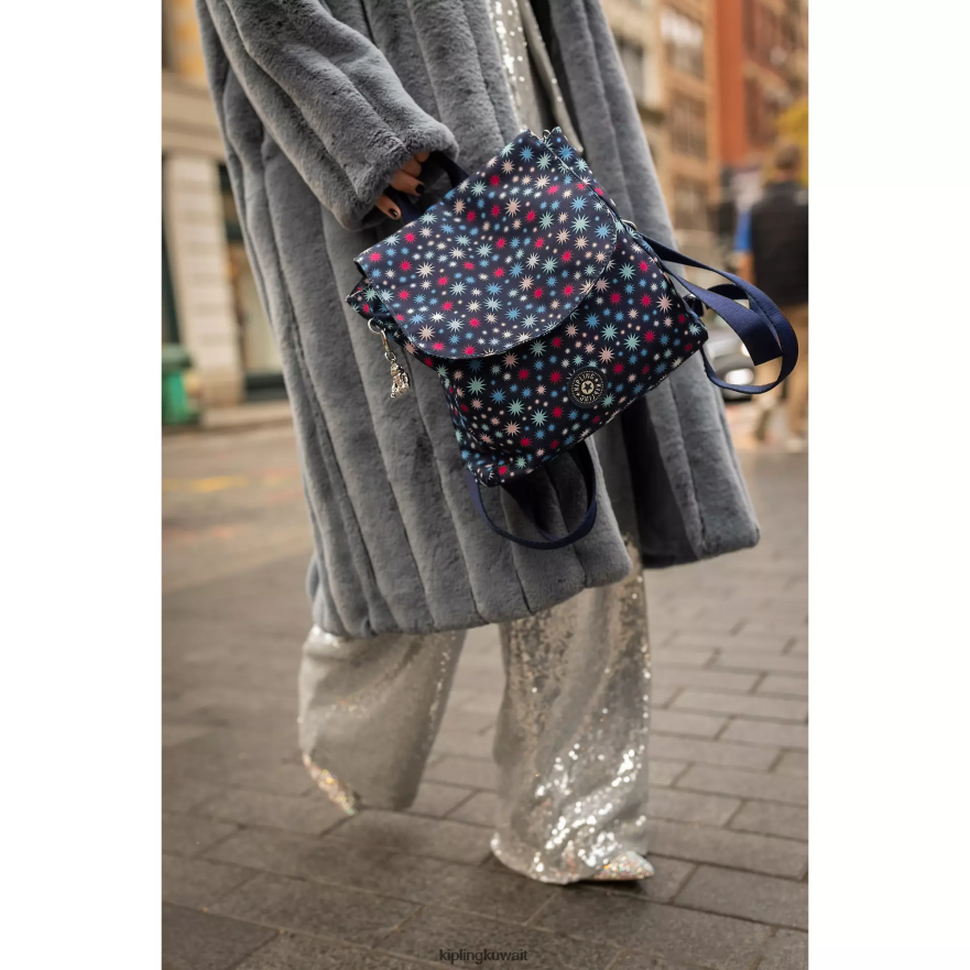 Kipling حقيبة ظهر صغيرة بطبعات داني نحيف نجوم غير تقليدية ZR2RH390 حقائب ظهر الموضة