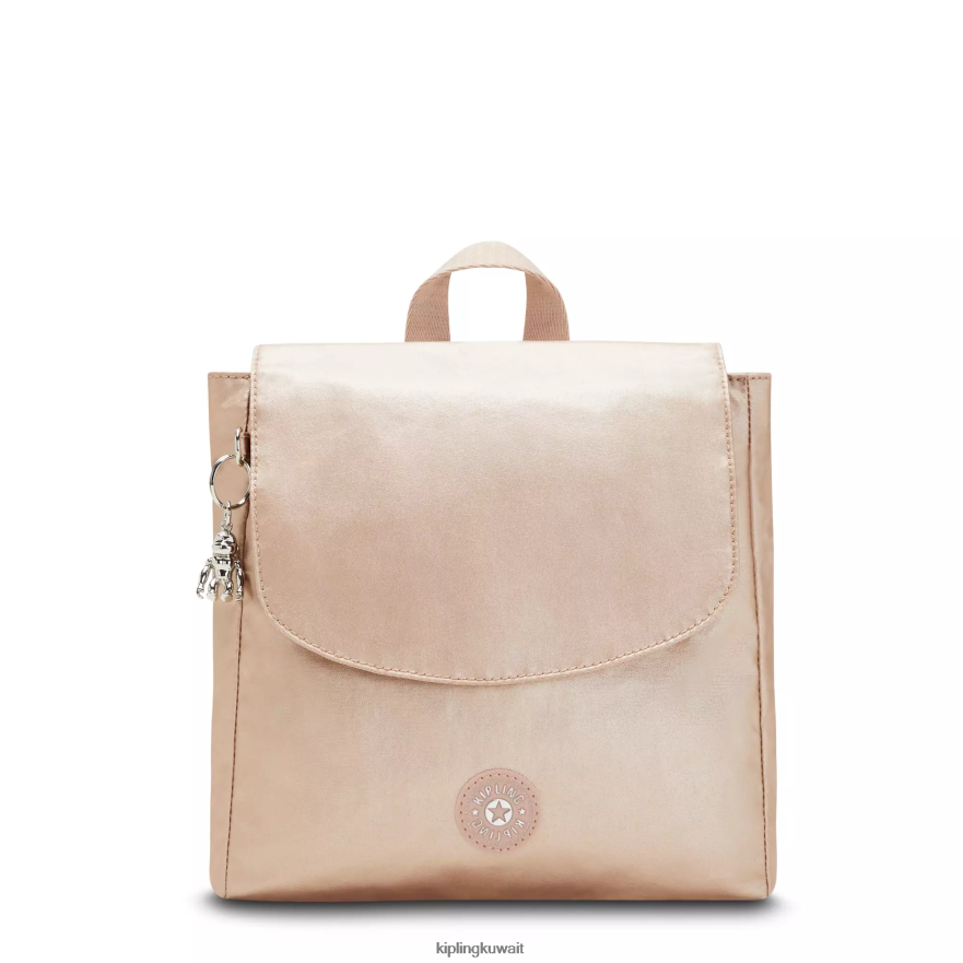Kipling حقيبة ظهر داني صغيرة معدنية نحيف سحر الذهب المعدني ZR2RH391 حقائب ظهر الموضة