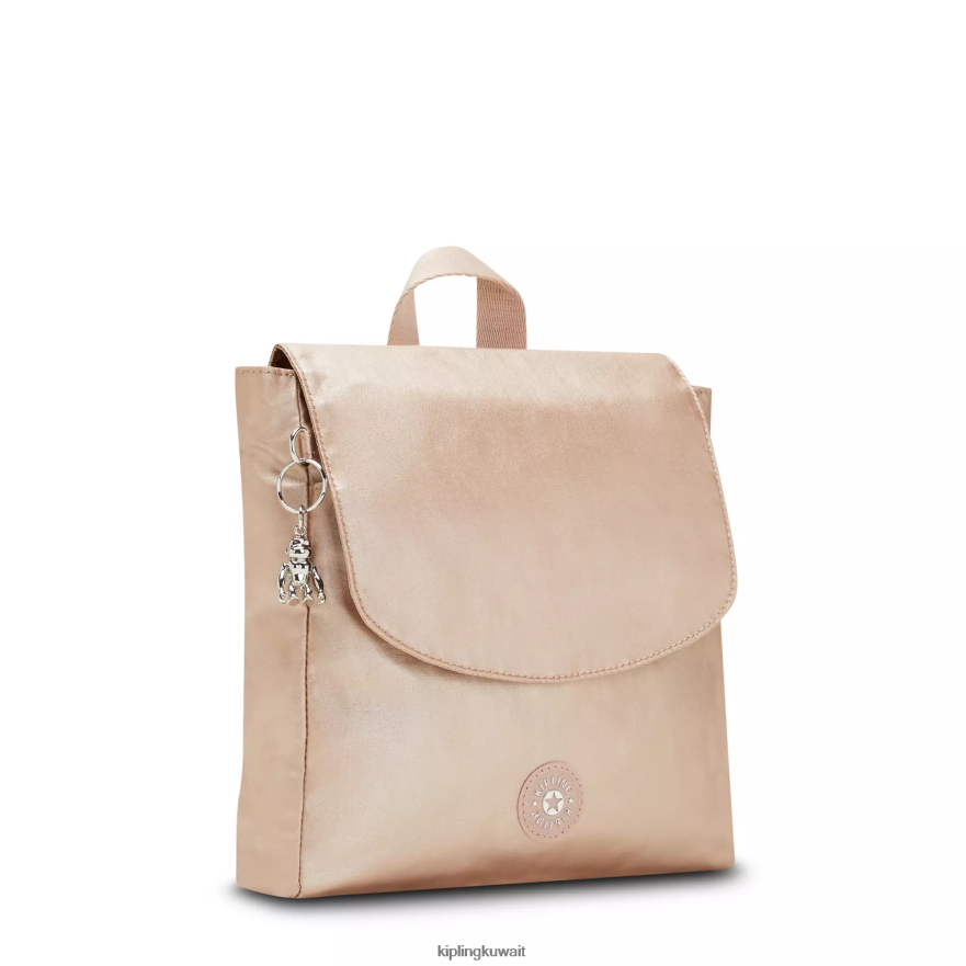 Kipling حقيبة ظهر داني صغيرة معدنية نحيف سحر الذهب المعدني ZR2RH391 حقائب ظهر الموضة
