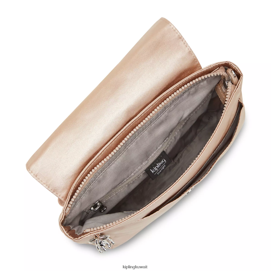 Kipling حقيبة ظهر داني صغيرة معدنية نحيف سحر الذهب المعدني ZR2RH391 حقائب ظهر الموضة