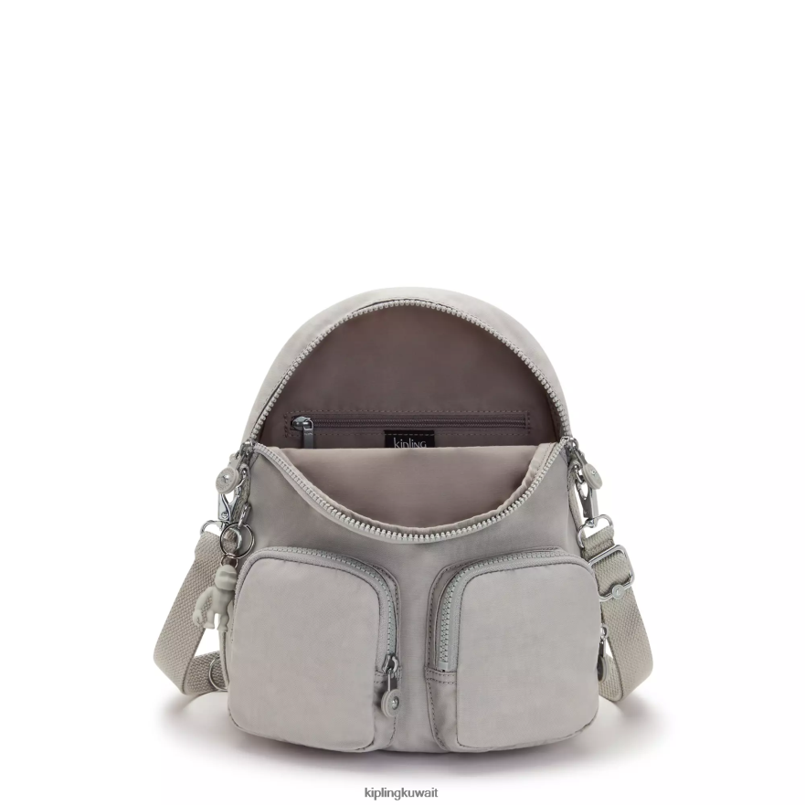 Kipling فايرفلاي يصل حقيبة ظهر قابلة للتحويل نحيف رمادي جريس ZR2RH401 حقائب ظهر الموضة