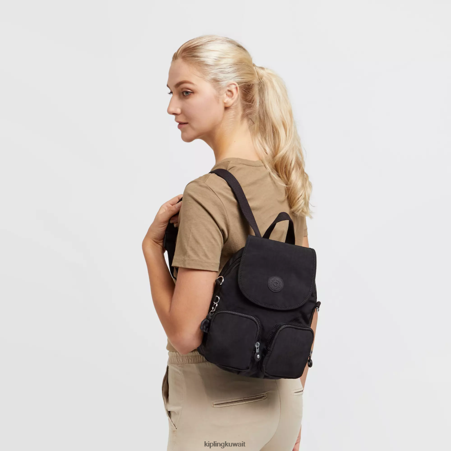 Kipling فايرفلاي يصل حقيبة ظهر قابلة للتحويل نحيف نوير أسود ZR2RH402 حقائب ظهر الموضة