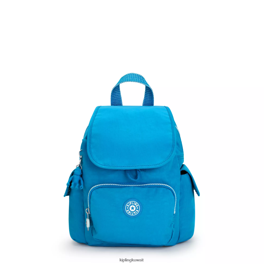 Kipling حقيبة ظهر صغيرة سيتي باك نحيف حريصة الأزرق ZR2RH414 أكياس صغيرة