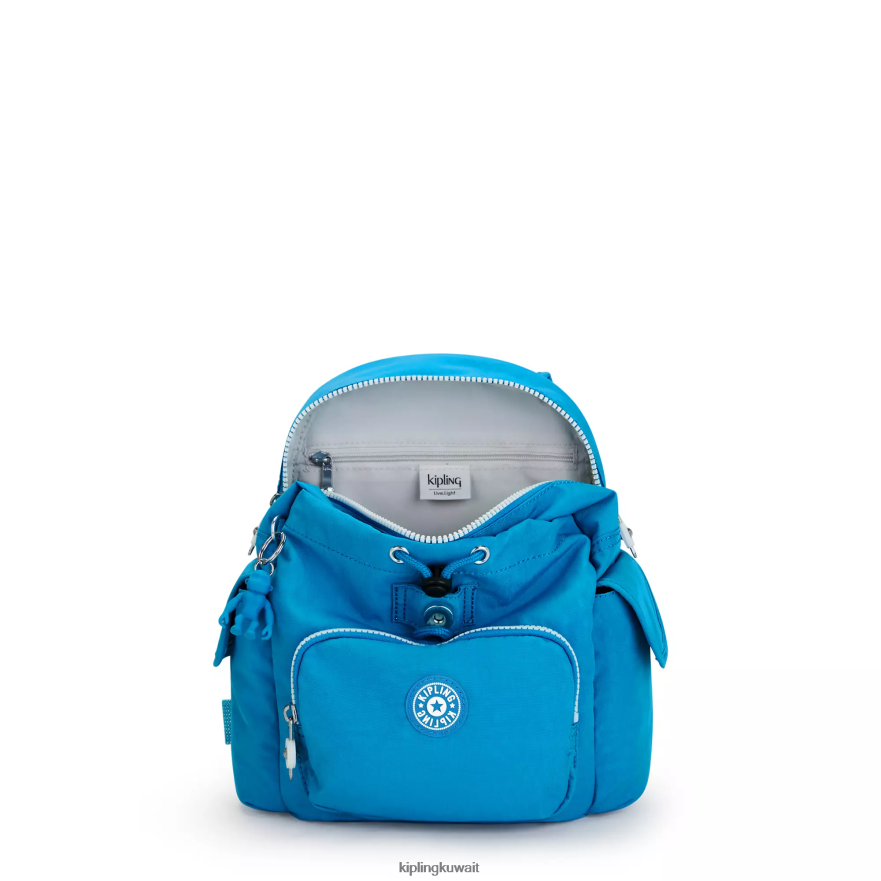 Kipling حقيبة ظهر صغيرة سيتي باك نحيف حريصة الأزرق ZR2RH414 أكياس صغيرة