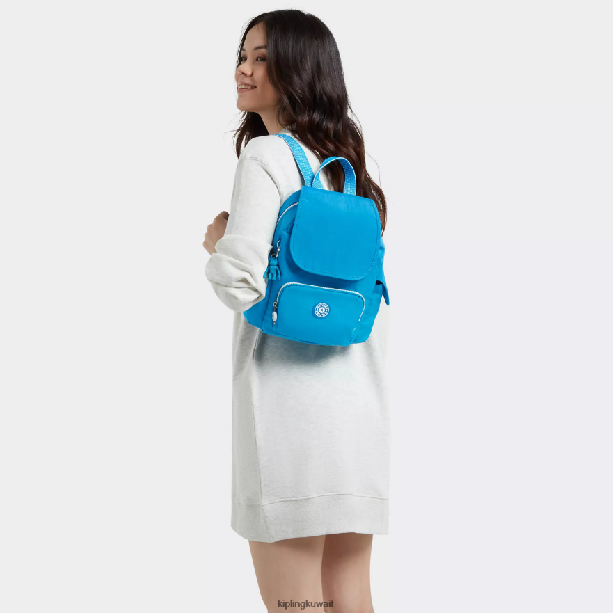 Kipling حقيبة ظهر صغيرة سيتي باك نحيف حريصة الأزرق ZR2RH414 أكياس صغيرة