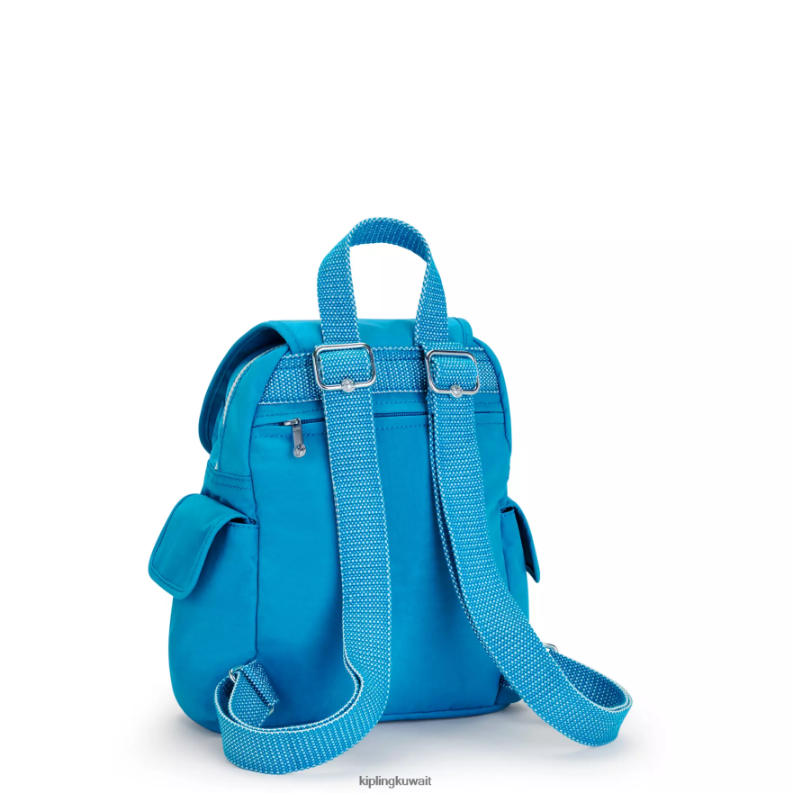 Kipling حقيبة ظهر صغيرة سيتي باك نحيف حريصة الأزرق ZR2RH414 أكياس صغيرة