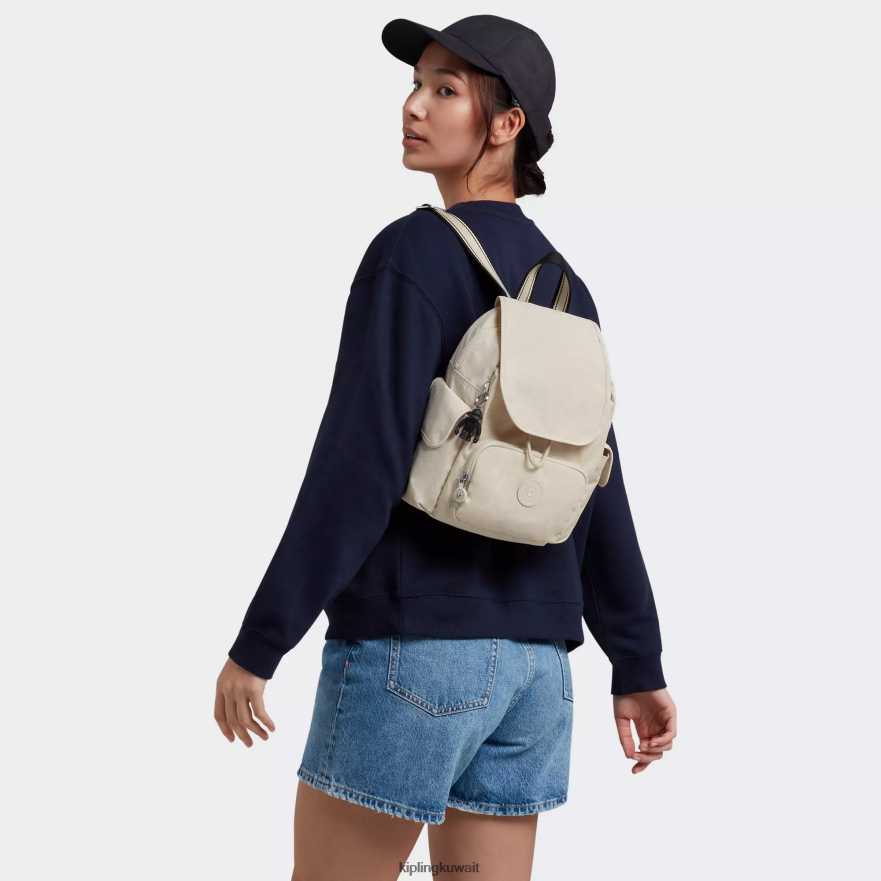 Kipling حقيبة ظهر صغيرة سيتي باك نحيف رمل خفيف ZR2RH417 أكياس صغيرة
