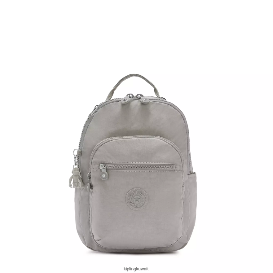 Kipling حقيبة ظهر صغيرة للكمبيوتر اللوحي من سيول نحيف رمادي جريس ZR2RH419 مونوغرامبل